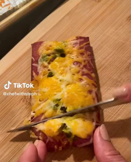 Chef with Steph Uses CheeseBall Bites for Jalapeño Popper Stuffed Sausages