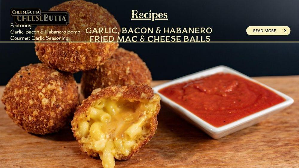 Garlic, Bacon & Habanero Cheese Bomb MAC'n CHEESE with Parmesan & Garlic Gourmet Seasoned Crust