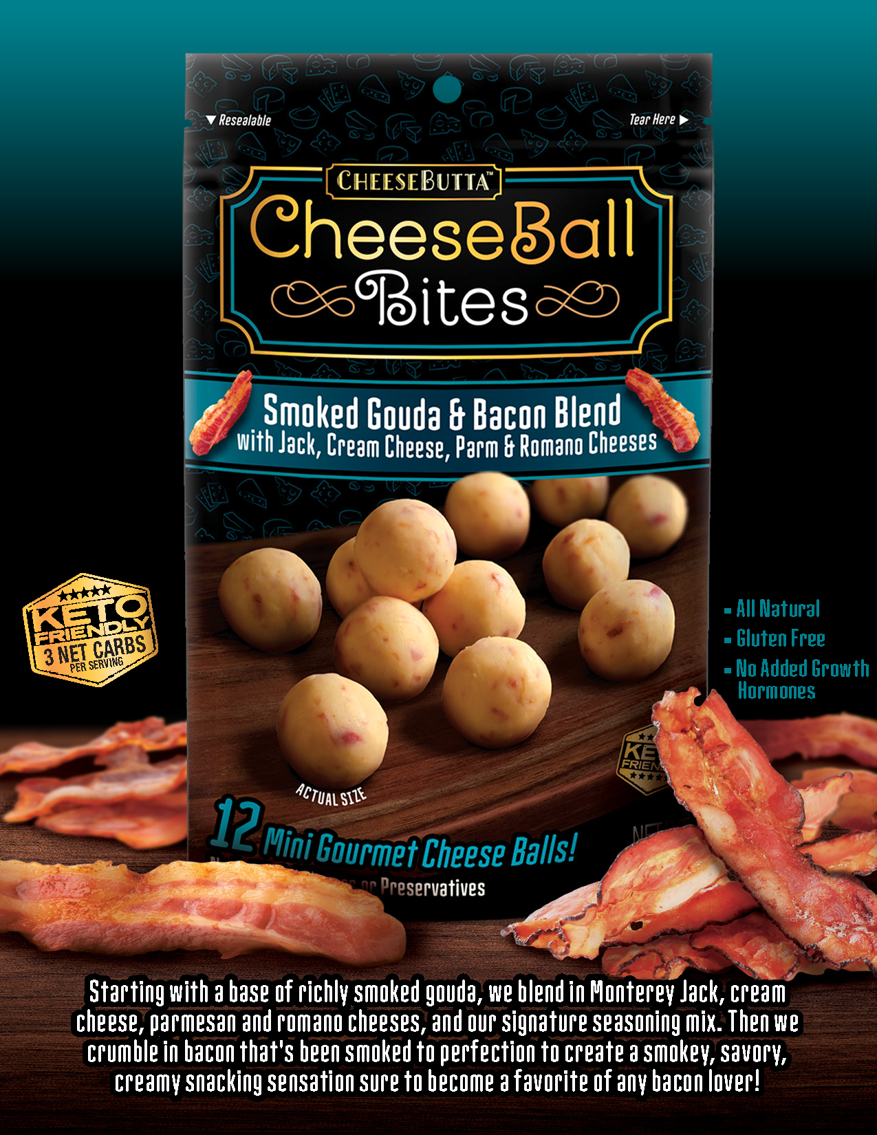 Smoked Gouda & Bacon Blend - CheeseButta - Gourmet Products